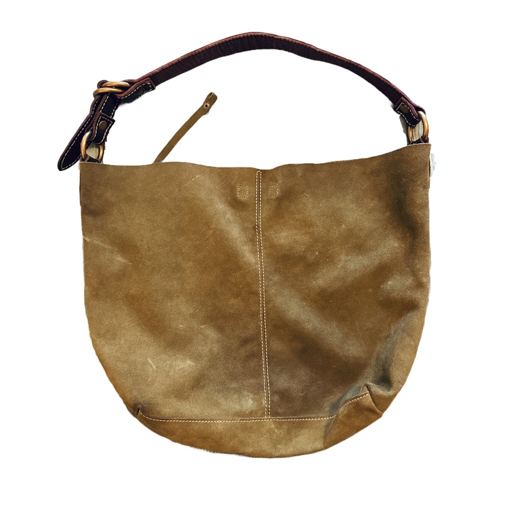 Lucky Brand Olive Green Suede Hobo Bag
